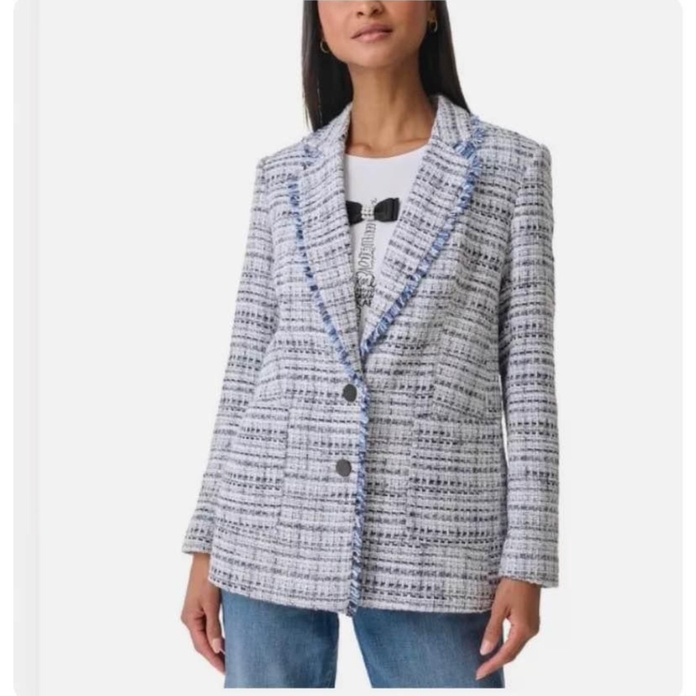 Karl Lagerfeld Paris Women's Tweed Long Sleeve Everyday Fashion Jacket size 4